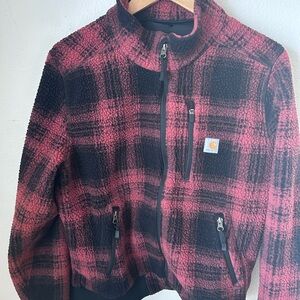 Carhartt Red and Black Fleece Jacket